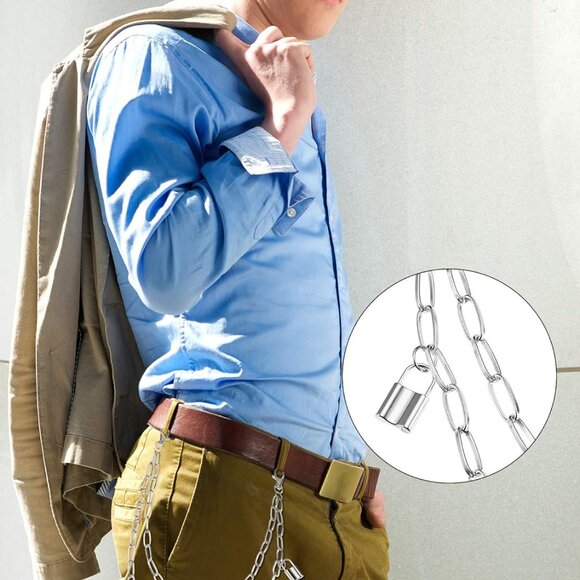 6 Pieces Jeans Pants Chain Belt Goth Multi Layer Decor Heart Butterfly Waist Poc - Picture 6 of 8